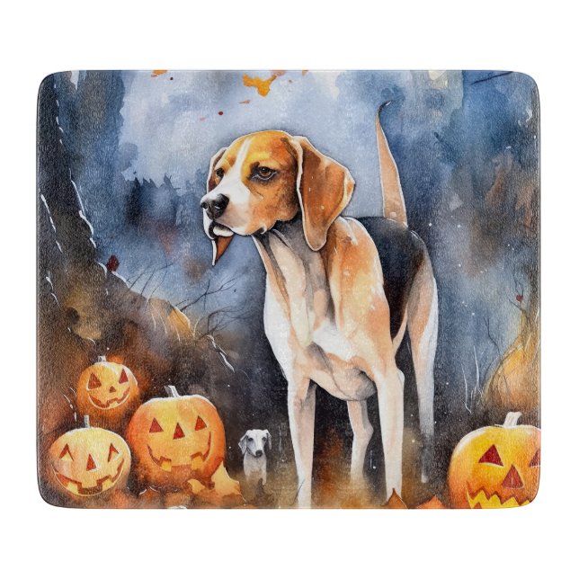 Planche À Découper Halloween Anglais Foxhound Avec Citrouille (Devant)