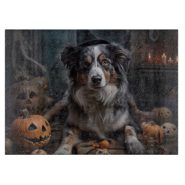Planche À Découper Halloween Citrouille berger australienne effraie (Devant)