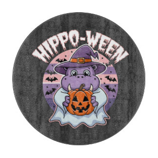Planche À Découper Halloween Éffrayant Halloween Moo Deng Hippo fantô