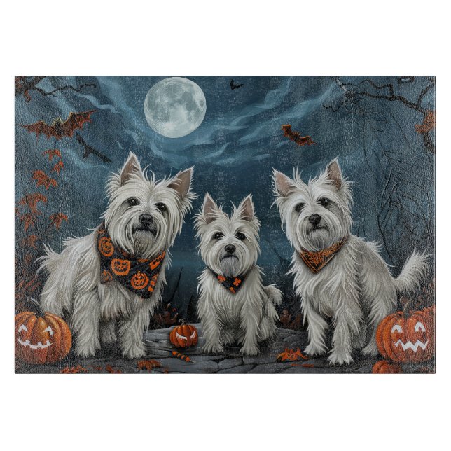 Planche À Découper Halloween Éffrayant West Highland (Devant)