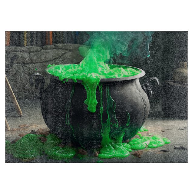 Planche À Découper Halloween en cauldron de sorcière bouillonnante (Devant)