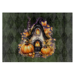 Planche À Découper Halloween Gothique Automne Fée Cottage Vert Jacqua