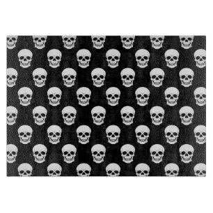 Planche À Découper Halloween Motif Crâne noir et blanc