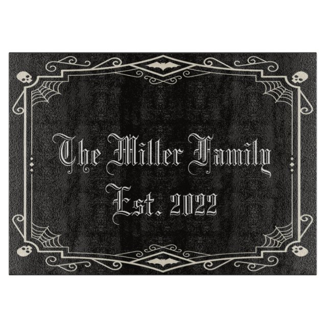 Planche À Découper Halloween Skeletons Éffrayants Bats Araignées Fami (Devant)