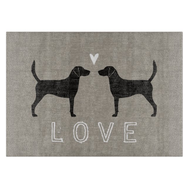 Planche À Découper Harrier Chien Silhouettes Amour (Devant)