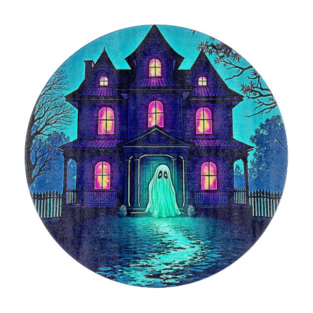 Planche À Découper Haunween Ghost House Design (Devant)