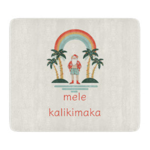 Planche À Découper Hawaïen/arc-en-ciel/Palms Père Noël
