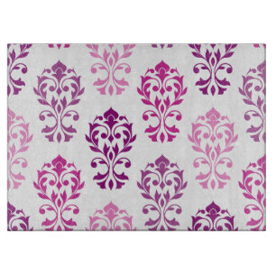 Planche À Découper Heart Damask Art Ib Rose Plums Blanc