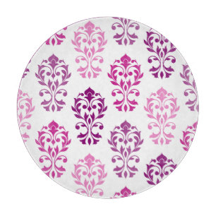 Planche À Découper Heart Damask Art Ib Rose Plums Blanc