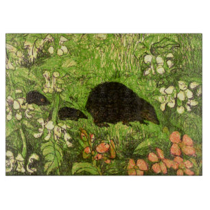 Planche À Découper Hérisson et bébé de style Art nouveau néerlandais