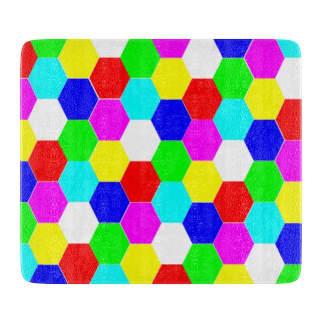 PLANCHE À DÉCOUPER HEXAGONS COLORÉS (Devant)