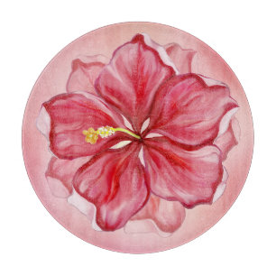 Planche À Découper Hibiscus & dentelle RED