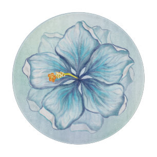 Planche À Découper Hibiscus & dentelle TURQUOISE