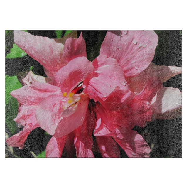 Planche à découper Hibiscus Rose Double (Devant)