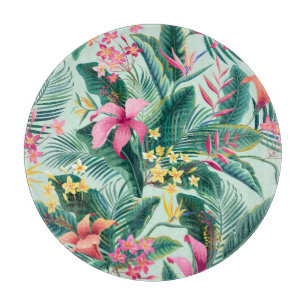 Planche À Découper Hibiscus tropicaux : Motif Floral sans joint
