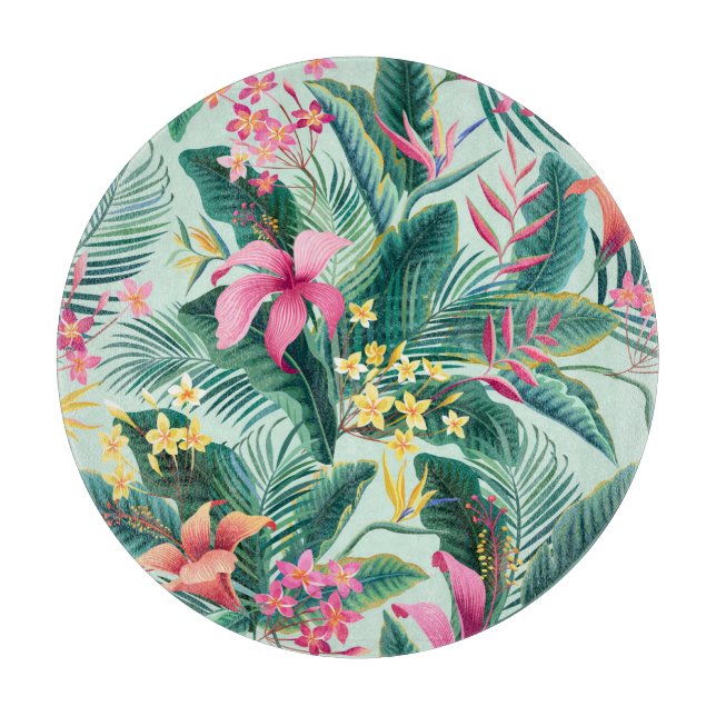 Planche À Découper Hibiscus tropicaux : Motif Floral sans joint (Devant)