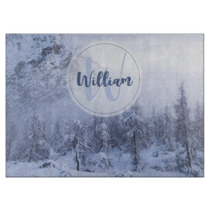 Planche À Découper Hiver merveilleux brouillard épinette forêt neige 