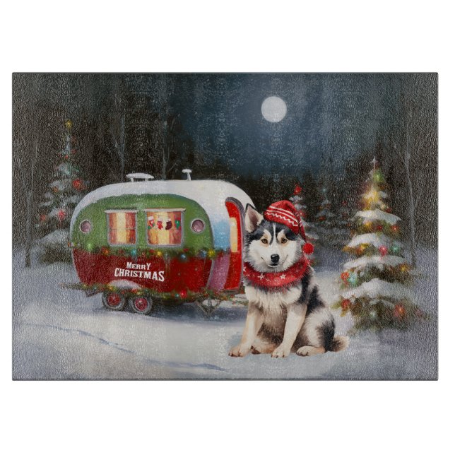 Planche À Découper Hiver Sibérie Husky Caravan Christmas Adventure (Devant)