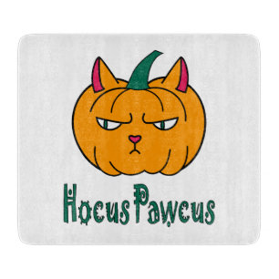 Planche À Découper Hocus pawcus Halloween citrouille ginger cat magie