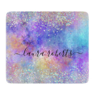 Planche À Découper Holographe Script Glam Parties scintillant Opale
