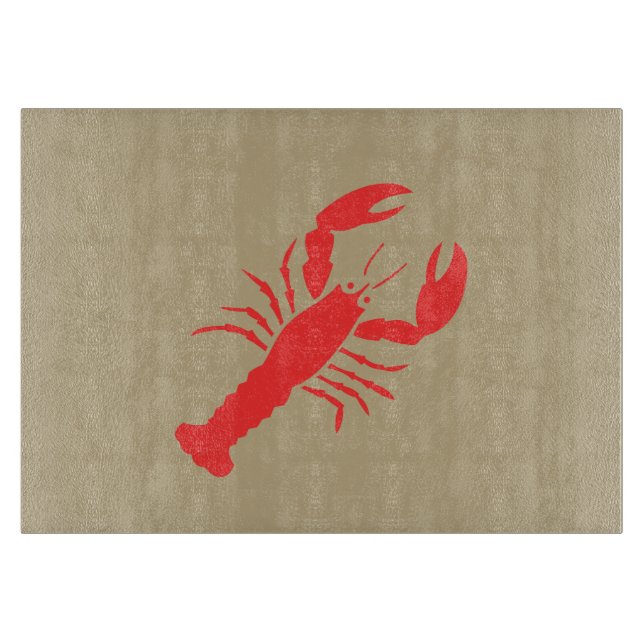 Planche À Découper homard rouge sur kaki (Devant)