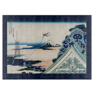 Planche À Découper Honganji Temple Vista du Mont Fuji Bois japonais