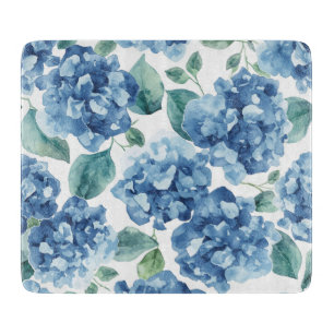 Planche À Découper Hydrangea Blues   Fleurs à Motif de Fleurs Aquarel