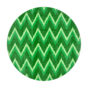 Planche À Découper Ikat Chevron Stripes - Pin et Lime Green