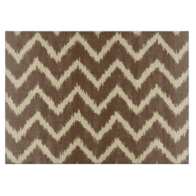 Planche À Découper Ikat Chevrons - Chocolat brun et bronze (Devant)