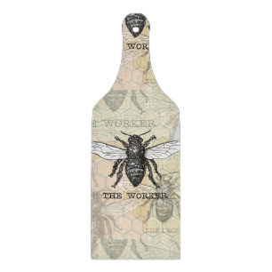Planche À Découper Illustration d'abeille ouvrière vintage