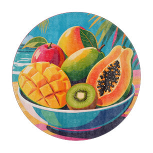 Planche À Découper Illustration de bol de fruits tropicaux