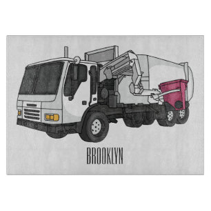 Planche À Découper Illustration de camion à ordures