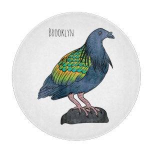Planche À Découper illustration de dessin animé d'oiseau pigeon de Ni
