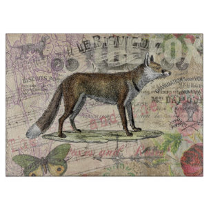 Planche À Découper Illustration de Fox Wildlife Vintage Animal