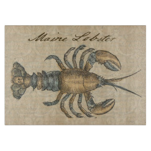 Planche À Découper Illustration de homard, fruits de mer du Maine