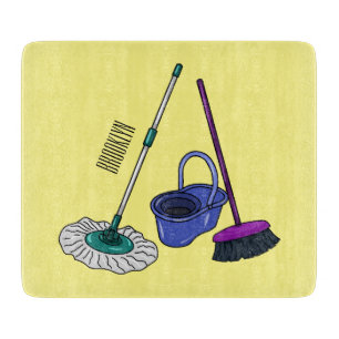 Planche À Découper Illustration de la bande dessinée Broom & mop