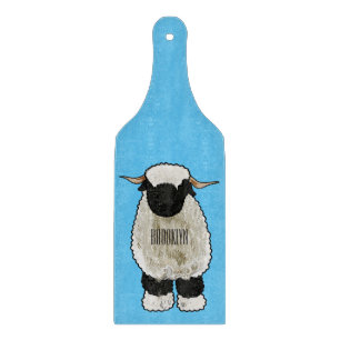 Planche À Découper Illustration de la caricature de mouton Valais Bla