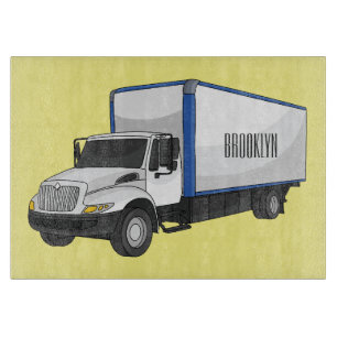 Planche À Découper Illustration de la caricature du camion-boîte