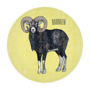 Planche À Découper Illustration de mouflon, mouton