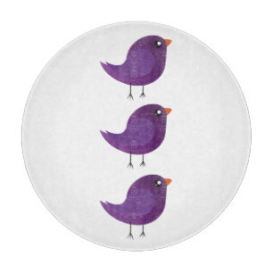 Planche À Découper Illustration de petit oiseau violet mignon