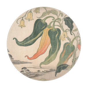 Planche À Découper Illustration de poivre chili vintage