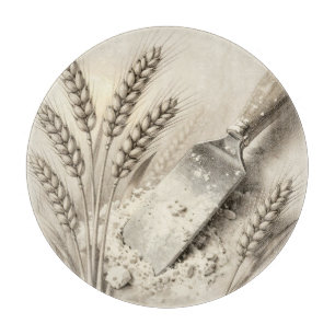 Planche À Découper Illustration de racloir de pâte en farine avec des