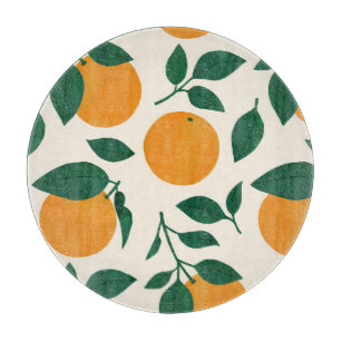 Planche À Découper Illustration du Motif de fruits orange