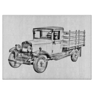Planche À Découper Illustration d'un camion à benne à claire-voie de