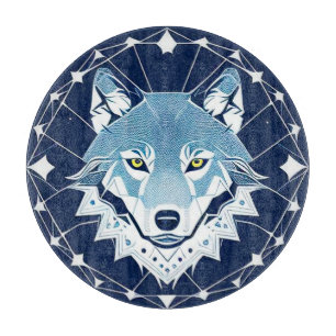 Planche À Découper Illustration géométrique d'un loup