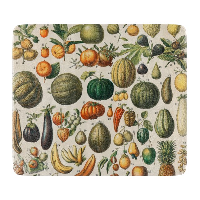 Planche À Découper Illustration scientifique végétale des fruits (Devant)