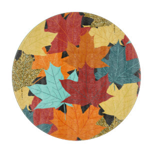 Planche À Découper Illustration Vintage Feuille de l'érable d'automne