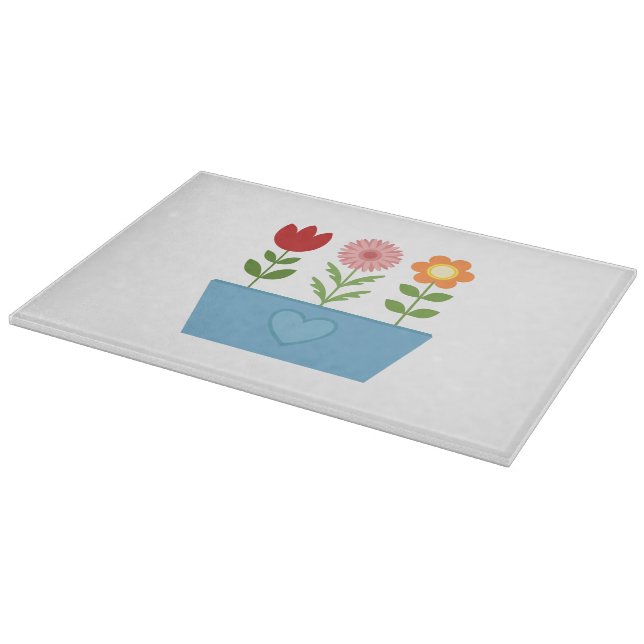 Planche À Découper Illustrations de fleurs dans une zone de fenêtre b (Coin)