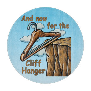 Planche À Découper Image amusante de Cliff Hanger avec jeu de mots lu
