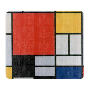 Planche À Découper Impression de composition de Piet Mondrian rouge j
